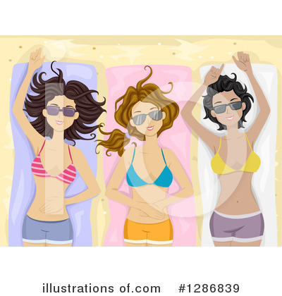Royalty-Free (RF) Sun Bathing Clipart Illustration by BNP Design Studio - Stock Sample #1286839