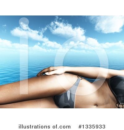 Royalty-Free (RF) Sun Bathing Clipart Illustration by KJ Pargeter - Stock Sample #1335933