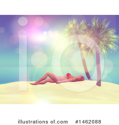 Royalty-Free (RF) Sun Bathing Clipart Illustration by KJ Pargeter - Stock Sample #1462088
