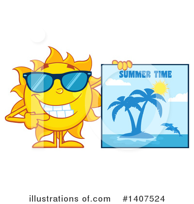 Royalty-Free (RF) Sun Character Clipart Illustration by Hit Toon - Stock Sample #1407524