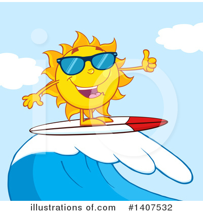 Royalty-Free (RF) Sun Character Clipart Illustration by Hit Toon - Stock Sample #1407532