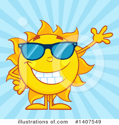 Royalty-Free (RF) Sun Character Clipart Illustration by Hit Toon - Stock Sample #1407549