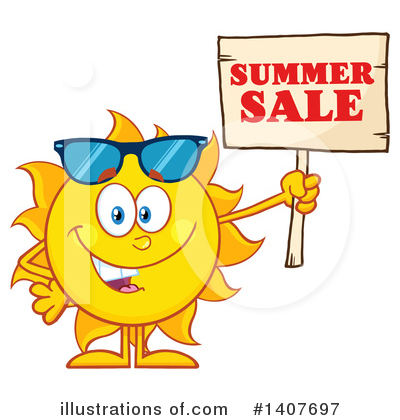 Royalty-Free (RF) Sun Character Clipart Illustration by Hit Toon - Stock Sample #1407697