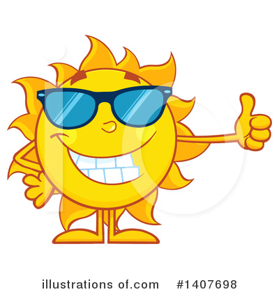 Royalty-Free (RF) Sun Character Clipart Illustration by Hit Toon - Stock Sample #1407698