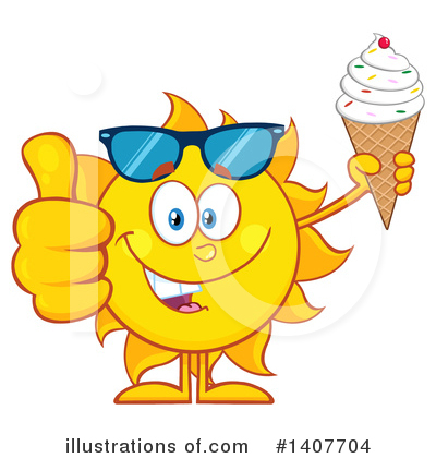 Royalty-Free (RF) Sun Character Clipart Illustration by Hit Toon - Stock Sample #1407704