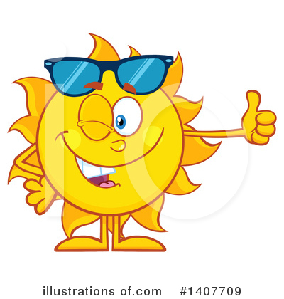 Royalty-Free (RF) Sun Character Clipart Illustration by Hit Toon - Stock Sample #1407709