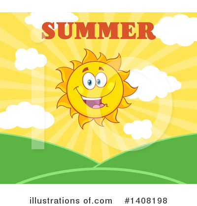 Royalty-Free (RF) Sun Character Clipart Illustration by Hit Toon - Stock Sample #1408198