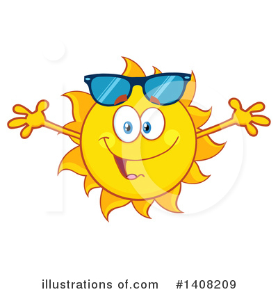 Royalty-Free (RF) Sun Character Clipart Illustration by Hit Toon - Stock Sample #1408209