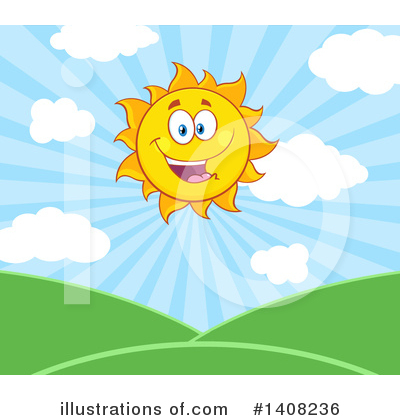 Royalty-Free (RF) Sun Character Clipart Illustration by Hit Toon - Stock Sample #1408236