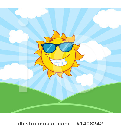 Royalty-Free (RF) Sun Character Clipart Illustration by Hit Toon - Stock Sample #1408242