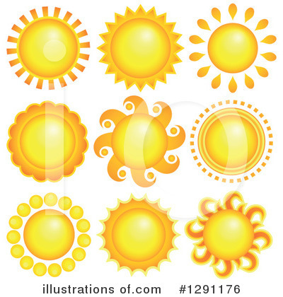 Royalty-Free (RF) Sun Clipart Illustration by visekart - Stock Sample #1291176