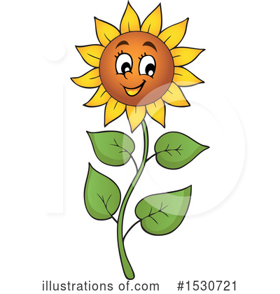 Royalty-Free (RF) Sunflower Clipart Illustration by visekart - Stock Sample #1530721