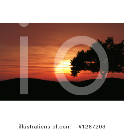 Ocean Sunset Clipart #1287203 by KJ Pargeter