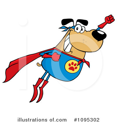 Royalty-Free (RF) Super Dog Clipart Illustration by Hit Toon - Stock Sample #1095302
