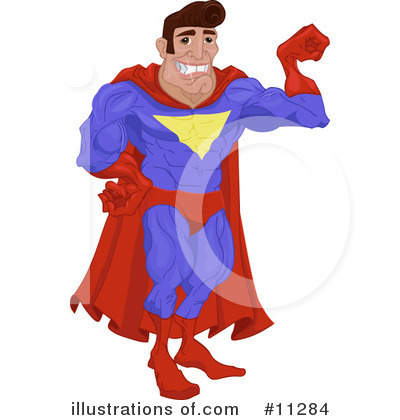 Royalty-Free (RF) Super Hero Clipart Illustration by AtStockIllustration - Stock Sample #11284