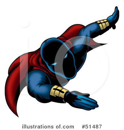 Royalty-Free (RF) Superhero Clipart Illustration by dero - Stock Sample #51487