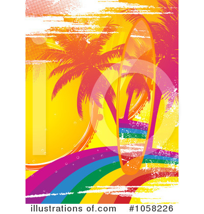 Royalty-Free (RF) Surfboard Clipart Illustration by elaineitalia - Stock Sample #1058226
