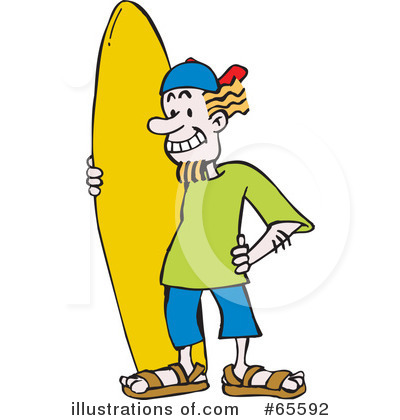 Royalty-Free (RF) Surfer Clipart Illustration by Dennis Holmes Designs - Stock Sample #65592