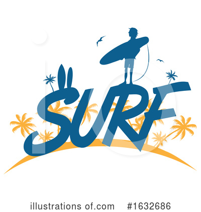 Royalty-Free (RF) Surfing Clipart Illustration by Domenico Condello - Stock Sample #1632686