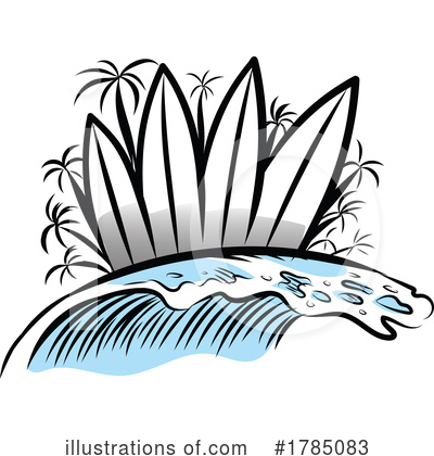 Royalty-Free (RF) Surfing Clipart Illustration by Domenico Condello - Stock Sample #1785083