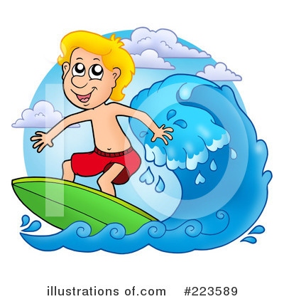 Royalty-Free (RF) Surfing Clipart Illustration by visekart - Stock Sample #223589