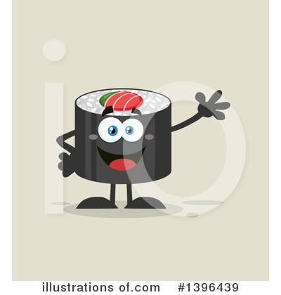Royalty-Free (RF) Sushi Character Clipart Illustration by Hit Toon - Stock Sample #1396439