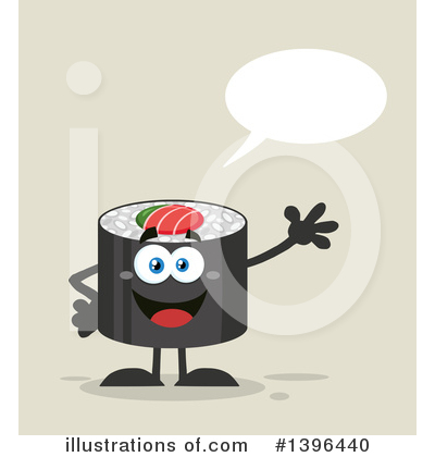 Royalty-Free (RF) Sushi Character Clipart Illustration by Hit Toon - Stock Sample #1396440