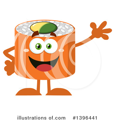 Royalty-Free (RF) Sushi Character Clipart Illustration by Hit Toon - Stock Sample #1396441