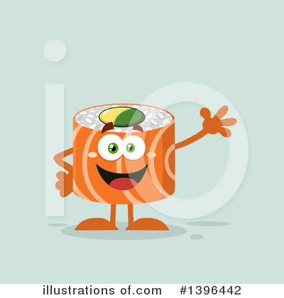 Royalty-Free (RF) Sushi Character Clipart Illustration by Hit Toon - Stock Sample #1396442
