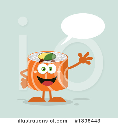 Royalty-Free (RF) Sushi Character Clipart Illustration by Hit Toon - Stock Sample #1396443