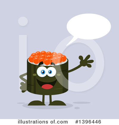 Royalty-Free (RF) Sushi Character Clipart Illustration by Hit Toon - Stock Sample #1396446