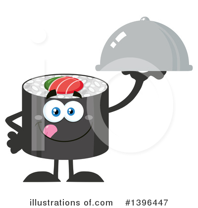 Royalty-Free (RF) Sushi Character Clipart Illustration by Hit Toon - Stock Sample #1396447