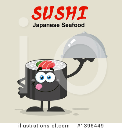 Royalty-Free (RF) Sushi Character Clipart Illustration by Hit Toon - Stock Sample #1396449