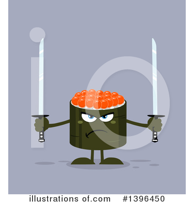 Royalty-Free (RF) Sushi Character Clipart Illustration by Hit Toon - Stock Sample #1396450
