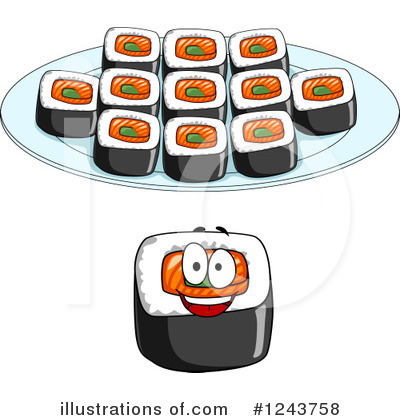 Royalty-Free (RF) Sushi Clipart Illustration by Vector Tradition SM - Stock Sample #1243758