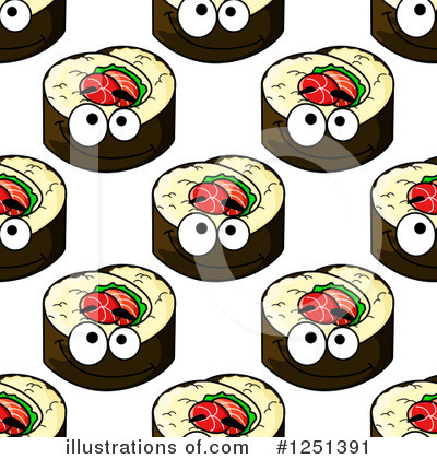Royalty-Free (RF) Sushi Clipart Illustration by Vector Tradition SM - Stock Sample #1251391