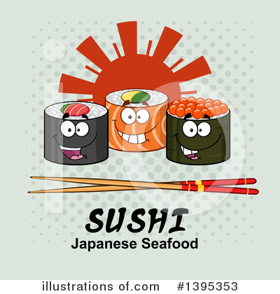 Royalty-Free (RF) Sushi Clipart Illustration by Hit Toon - Stock Sample #1395353