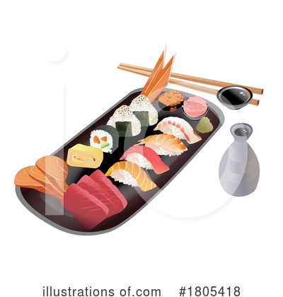 Royalty-Free (RF) Sushi Clipart Illustration by Vitmary Rodriguez - Stock Sample #1805418