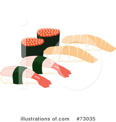 Royalty-Free (RF) Sushi Clipart Illustration by Rosie Piter - Stock Sample #73035
