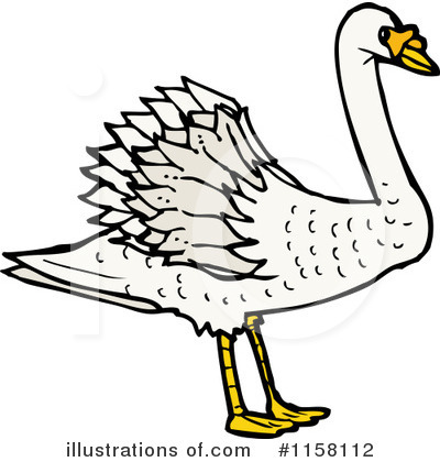 Royalty-Free (RF) Swan Clipart Illustration by lineartestpilot - Stock Sample #1158112