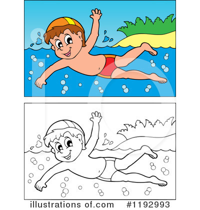 Royalty-Free (RF) Swimming Clipart Illustration by visekart - Stock Sample #1192993