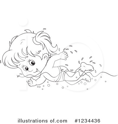 Royalty-Free (RF) Swimming Clipart Illustration by Alex Bannykh - Stock Sample #1234436