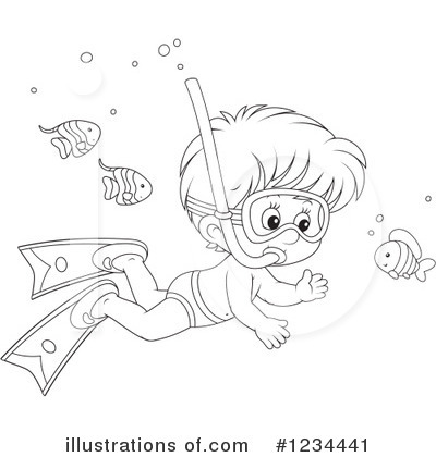 Royalty-Free (RF) Swimming Clipart Illustration by Alex Bannykh - Stock Sample #1234441