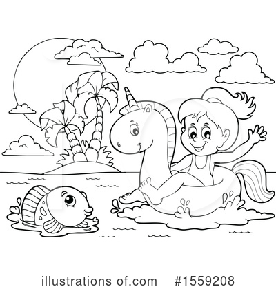 Royalty-Free (RF) Swimming Clipart Illustration by visekart - Stock Sample #1559208