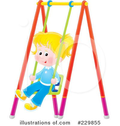 Girl Swinging Clipart