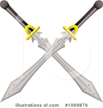 Royalty-Free (RF) Swords Clipart Illustration by michaeltravers - Stock Sample #1069879