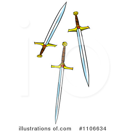 Royalty-Free (RF) Swords Clipart Illustration by Cartoon Solutions - Stock Sample #1106634