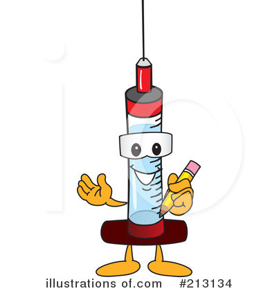 Royalty-Free (RF) Syringe Mascot Clipart Illustration by Mascot Junction - Stock Sample #213134