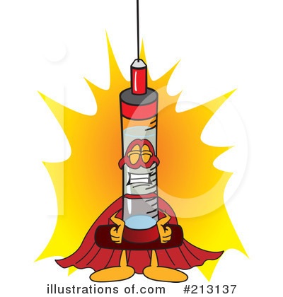 Royalty-Free (RF) Syringe Mascot Clipart Illustration by Mascot Junction - Stock Sample #213137