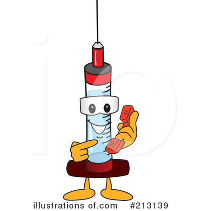 Royalty-Free (RF) Syringe Mascot Clipart Illustration by Mascot Junction - Stock Sample #213139